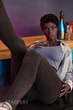 Starpery 174cm G-cup Keisha Fitness Body Realistic Black Silicone Sex Doll